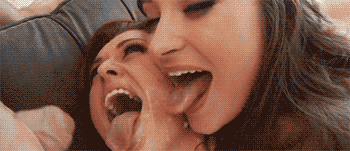Sexy girls make out with each other after cumshot facial cumshot  gif