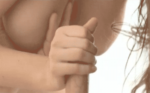 Hot MILF with big natural tits strokes young hard cock milf mature hot wifes handjob big tits amateur  gif