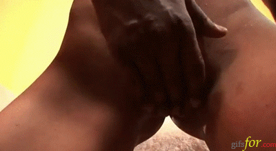 Black guy rubs wet pussy... interrracial close up  gif