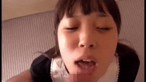 Cute Asian babe taking cumshot to her face facial cumshot asian  gif
